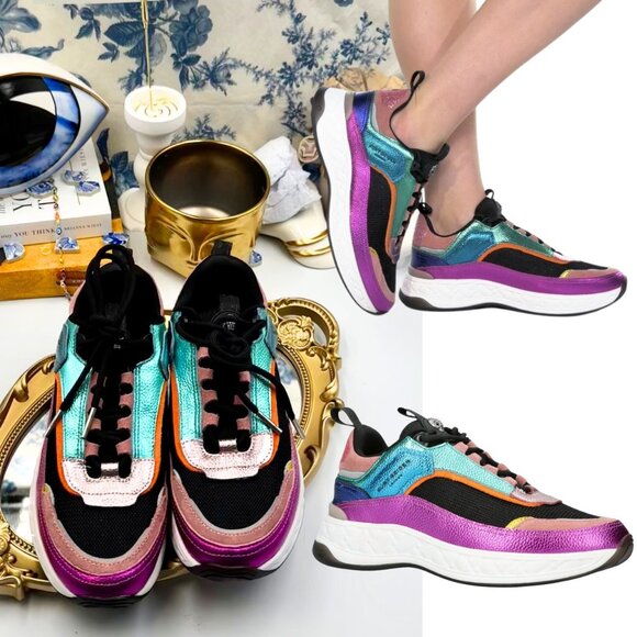 Kurt Geiger Shoes - 🆕 KURT GEIGER LONDON 🧿 NWOT Kensington Low-Top Sneaker - Metal Comb - Sz 6